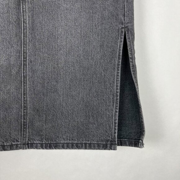 Levi's Skirt Women's Size 30 Black Wash Rigid Denim Side Slit Jean Midi Classic - Picture 4 of 15